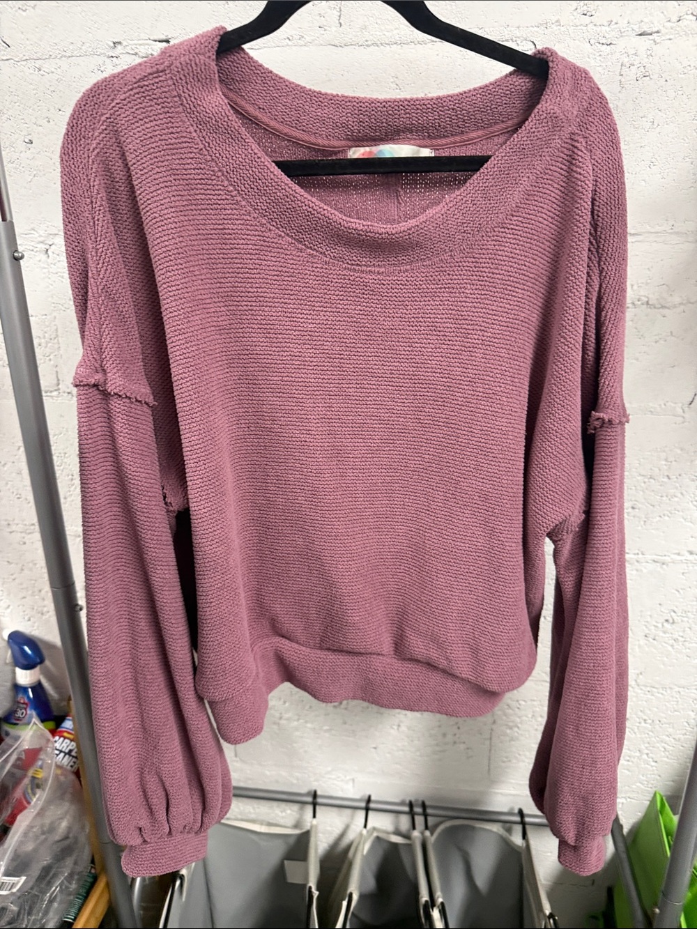 FP BEACH - Size Large Pink Mauve Knit Sweater - Long Sleeve LIKE NEW